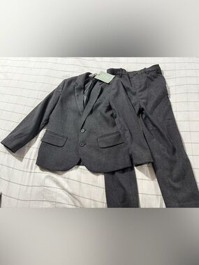 Boys H&M Dark Gray Herringbone Blazer